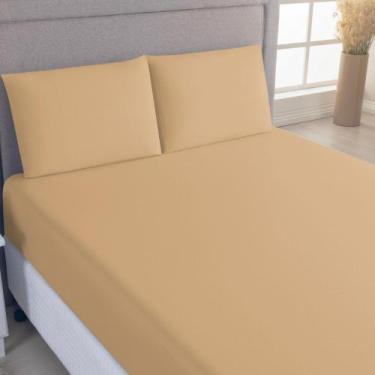 Imagem de Jogo de Lençol Casal Malha 100% Algodão c/ Elastico 03 Pçs - mALUCASSI