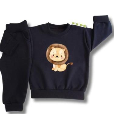 Imagem de Conjunto de Moletom Infantil Flanelado de Frio Unissex Roupa de Invern