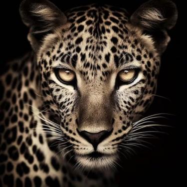 Imagem de Diosedyer Kit de pintura de diamante leopardo para adultos, retrato realista de leopardo 5D com olhos dourados, arte de diamante, animal selvagem, faça você mesmo, artesanato de diamante para