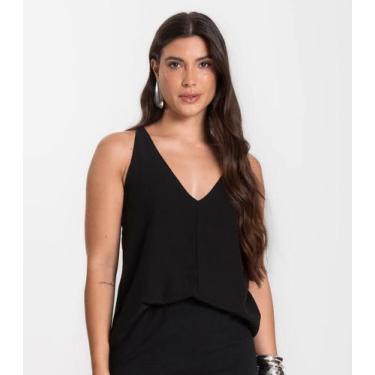 Imagem de Regata Feminina Em Tecido Infinita Cor Preto, P, Preto