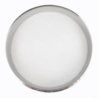 Imagem de Peneira de farinha de aço inoxidável de 40 cm com 5 camadas de malha fina, coador de cozinha redondo grande para assar açúcar e peneirar ingredientes secos, fácil de limpar