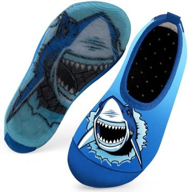 Imagem de Meias aquáticas infantis para atividades ao ar livre, secagem rápida, descalço para crianças, esportes, praia, natação, surfe, Azul crocodilo, 8-8.5 Toddler