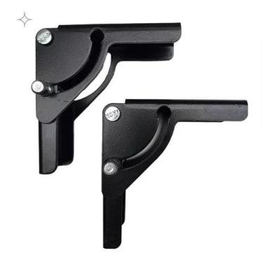 Imagem de Kit 02 Dobradiça Para Pés De Mesa Dobravel Com Trava KROK-Preto