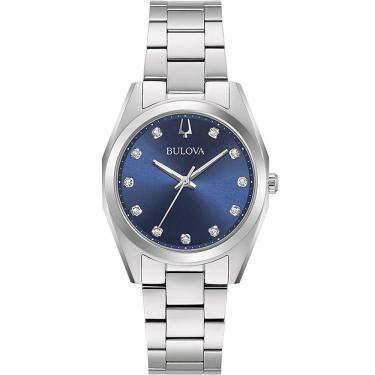 Imagem de Relógio Bulova Feminino Ref:96p229 Slim Prateado Diamante