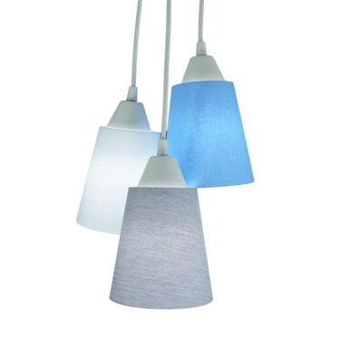 Imagem de Lustre Pendente Luminária De Teto Tons De Azul E Branco Bivolt