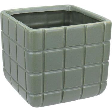 Imagem de Vaso Decorativo Enfeite Casa Aparador Home&co Cerâmica 13x15x15cm Verde