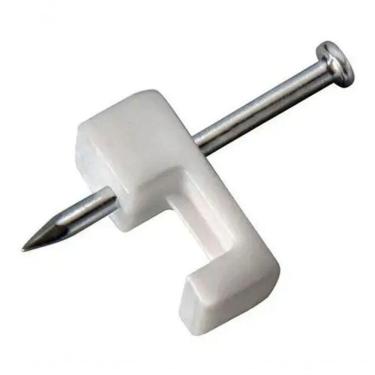 Imagem de Kit 20 Grampo Fixa Fio Cabo Coaxial Miguelo Branco 7mm | 10x12 | 14x16 | 18x20 Tamanho 7mm