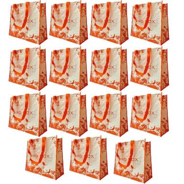 Imagem de Bolsa Ecobag Kit 15 Uni Sacola De Ombro Retornavel Mercado Compras Feira Dobravel Portatil