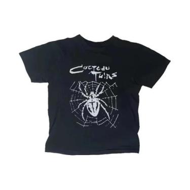 Imagem de Camiseta Feminina Gótica Com Estampa De Teia De Aranha, Estilo Harajuk
