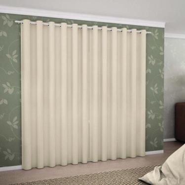 Imagem de Cortina Blackout para Varão Simples 3,00m x 2,60m 100% Poliéster - Beg