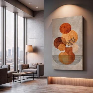 Imagem de Quadros Decorativos Círculos Orgânicos 40x60 Moderno Luxo Sala Quarto 