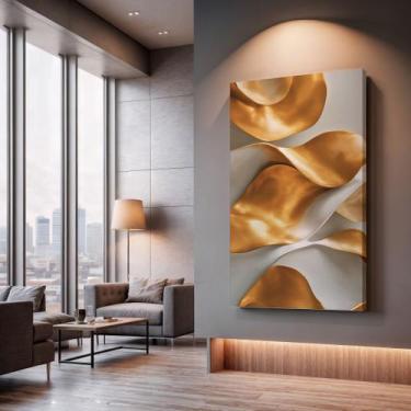 Imagem de Quadros Decorativos Círculos Azuis 40x60 Moderno Luxo Sala Quarto Escr