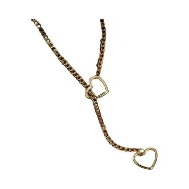 Imagem de Colar Unissex Ajustável De Aço Inoxidável Com Pingente De Coração E Co