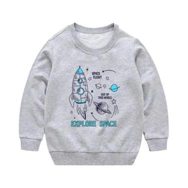 Imagem de Moletom Infantil De Outono Com Estampa De Foguete Espacial, Manga Long