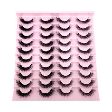 Imagem de Cílios Postiços Naturais Longos 3D De Mink, Kit De Maquiagem Com 20 Pa