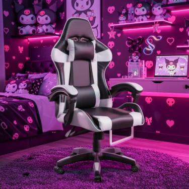 Imagem de Cadeira Gamer Couro Giratória TR-MAX - Branca - Magazine Roma