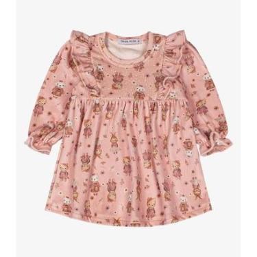 Imagem de Vestido Infantil Manga Longa Trick Nick Rosa-Feminino