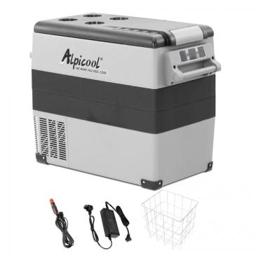 Imagem de Geladeira e Congelador Portátil 55L com Resfriamento Rápido, 12 24 V DC e 100 240 V AC, Alpicool CF55, Cinza