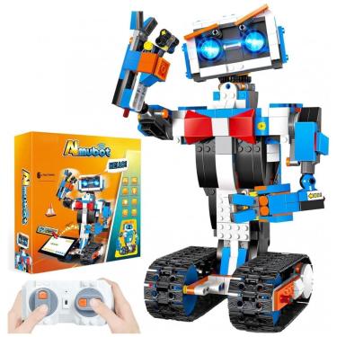 Imagem de Kit de Construção Robô Inteligente com Controle Remoto e por App 635 Peças para Crianças de 5 a 7 Anos, OKK 13063, Azul