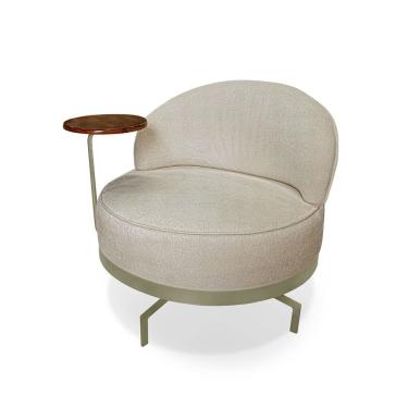 Imagem de Poltrona Giratória Glamour Linho Boucle - Lucadi Home