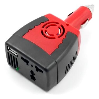 Imagem de Conversor Inversor Tomada Veicular Adaptador Elétrica - Portátil Com Saída Usb E Proteção Contra Sobrecarga