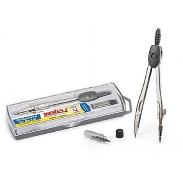 Imagem de Compasso Escolar Waleu com Grafite Ref.182 Compasso Escolar Waleu com 