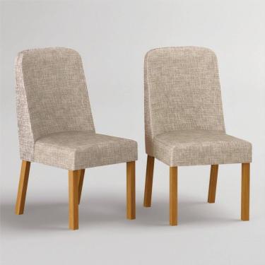 Imagem de Kit 2 Cadeiras de Jantar em Madeira Isis Cinamomo/ Palha