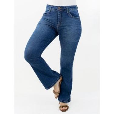 Imagem de Calça Feminina Flare Petit Jeans Tradicional Cintura Alta Anticorpus-Feminino