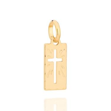 Imagem de Pingente Rommanel Cruz Vazada Banhado A Ouro 18k - 540004, Dourado