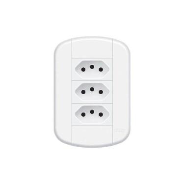 Imagem de Tomada Tripla Fame Blanc+ 2p+t 10a Com Placa 4x2 Branca - FAME BRASIL