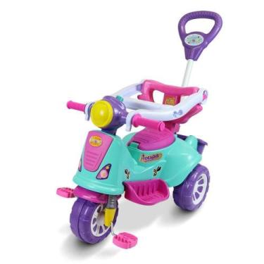 Imagem de Triciclo Infantil De Passeio E Pedal Andador Avespa Pink - MARAL