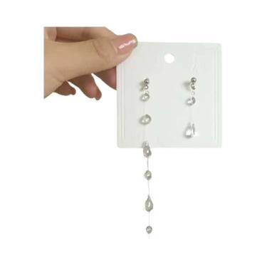 Imagem de Brincos Artesanais Transparentes Com Borlas Em Resina Epóxi Imitando G