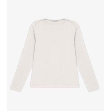 Imagem de Blusa Feminina Manga Longa Decote Canoa Endless Bege, G, Bege
