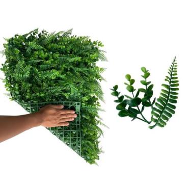 Imagem de 2 Placas para Jardim Vertical Artificial com folhagens permanentes pre