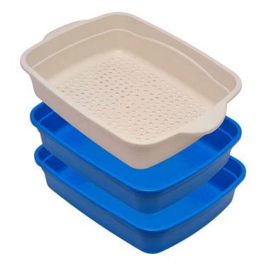 Imagem de Caixa De Areia Banheira Higiênica Para Gato Furba - Azul - Brinquepet