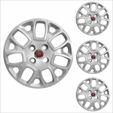 Imagem de Jogo Calota Aro 14 Uno Attractive 2014 Fiat + Emblema Resinado - Grid