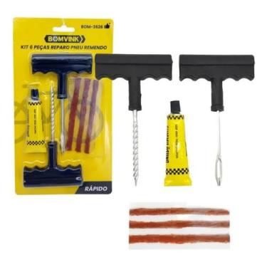Imagem de Bomvink Kit de Reparo de Pneu 6 Peças Bom-3626 com Remendo Rápido e Fe