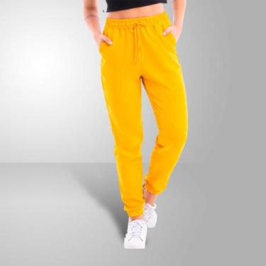 Imagem de Calça Jogger Feminina Duna Crepe Com Bolso e Cordão Cor:Cinza claroTam
