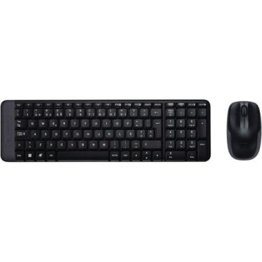Imagem de Kit Teclado e Mouse Logitech MK220 Wireless, ABNT2, Preto