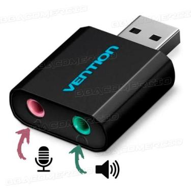 Imagem de Adaptador Usb Para P2 Fone E Microfone Vention Placa De Som