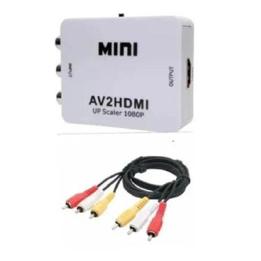 Imagem de Kit Adaptador Conversor Hdmi P/ 3 Rca Audio Cabo Rca X Rca - Prime