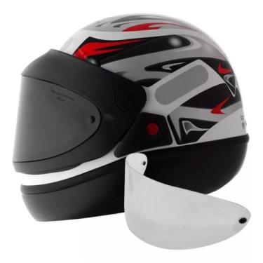 Imagem de Capacete San Marino Branco Mais Viseira Fume, Branco, 62
