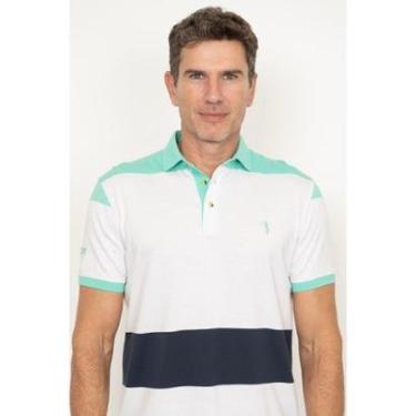 Imagem de Camisa Polo Aleatory Listrada Janzen Branca-Masculino