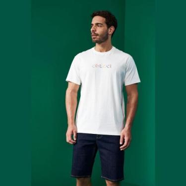 Imagem de Camiseta Colcci Masculina Off Shell, Branco, GG