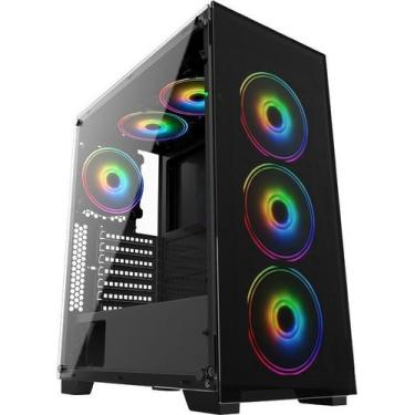 Imagem de Gabinete gamer vidro atx 01144 com 4 cooler rgb  - Xway, RGB