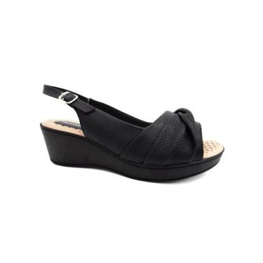 Imagem de Sandalia Piccadilly Anabela Joanete 540342 Preto, 39, Preto