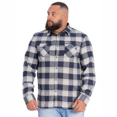 Imagem de Camisa Gangster Flanela Xadrez Plus Size Masculina - 0017, EX2, Zadrez