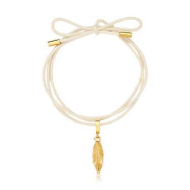Imagem de Cordão de Algodão com Pingente Milho Revestido em Ouro - VL ACCESSOIRE