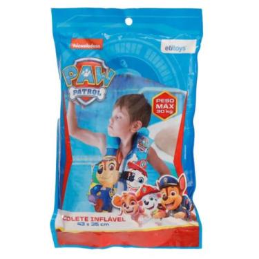 Imagem de Colete Inflável Boia Infantil Patrulha Canina 43x35cm 30kg - ETITOYS