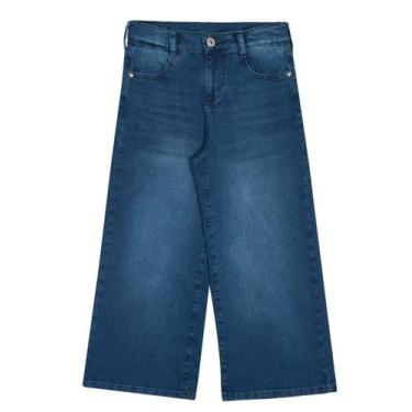 Imagem de Calça Wide Leg Infantil Feminina - Alakazoo, 6, Jeans
